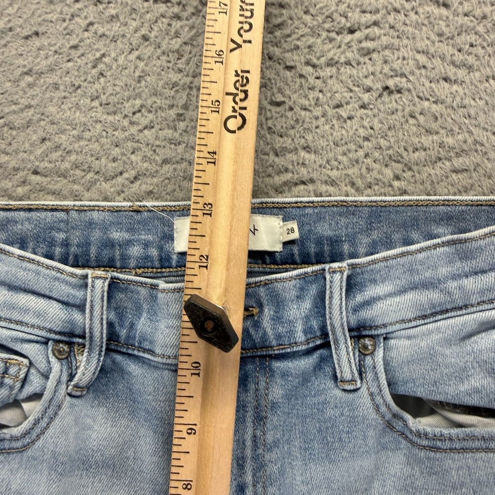 Hidden Jeans Womens 28x30 Blue Cotton Denim Wide-Leg Distressed Workwear Stretch - Picture 4 of 11